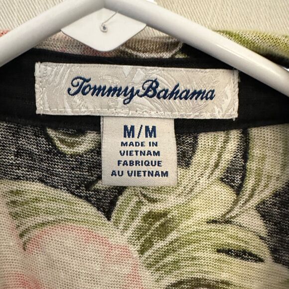 Tommy Bahama Women's Green and Pink Hawaiian 100% Linen Button Up Shirt Size M - Picture 8 of 8